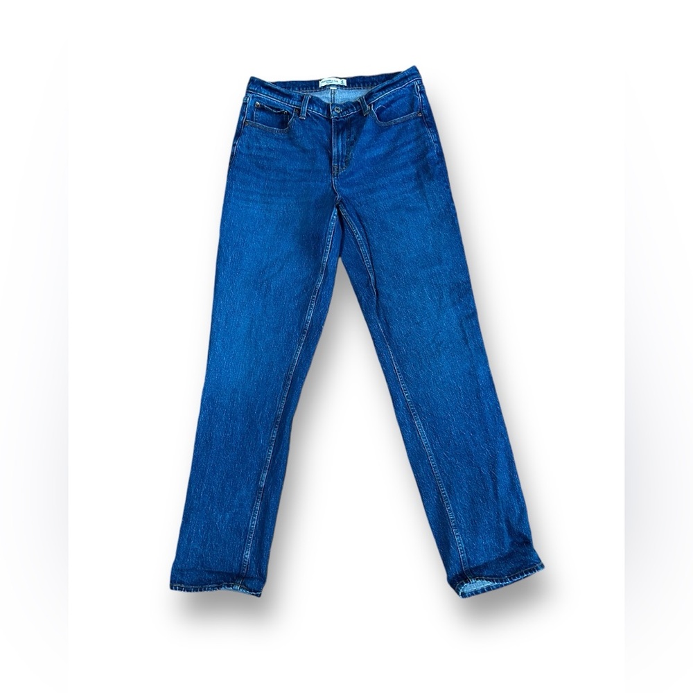 Abercrombie & Fitch The Straight Mid Rise Curve Love Denim Sz 28 extra long - Picture 5 of 14